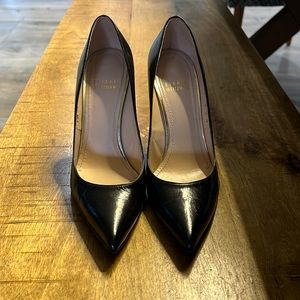 Stuart Weitzman black leather pointy toe stiletto pumps size 6.5